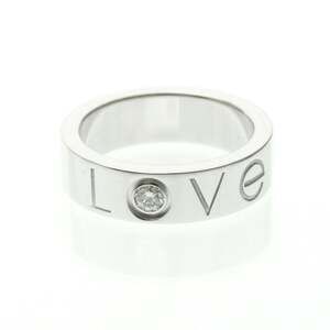 CARTIER Authentic 18k Silver Diamond Love Ring